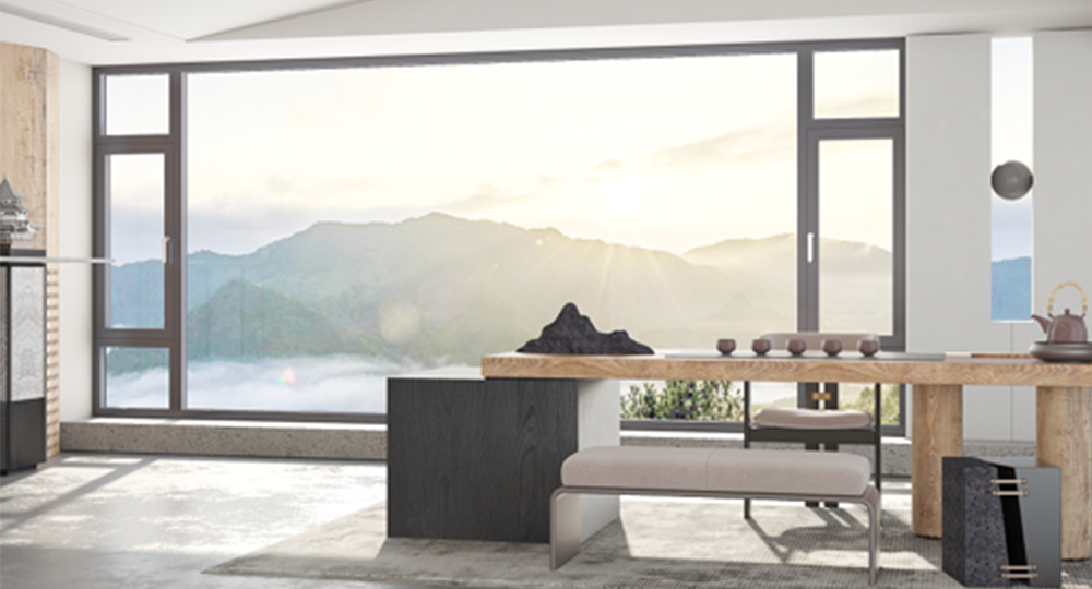 木星双内开窗纱一体窗